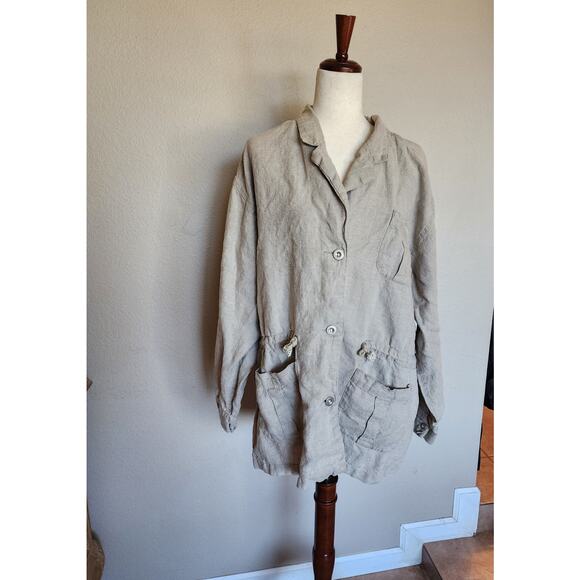 Sierra Trading Post 100% Linen  Jacket SZ XL Classic Casual - Picture 1 of 11